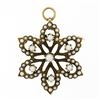 Image 1 : Antique Victorian 14K Yellow Gold Seed Pearl Cluster Open Flower Brooch Pendant