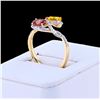 Image 3 : 1.01 ctw Yellow and Reddish Orange Sapphire and 0.29 ctw Diamond 14K Yellow Gold