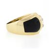 Image 5 : 14K Yellow Gold .12 ctw Pave Diamond Black Onyx Sides Polished Wide Dome Band Ri
