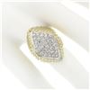 Image 3 : Vintage 14k Gold 1.20 ctw Pave Round Diamond Scalloped Sides Large Cocktail Ring