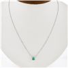 Image 1 : NEW 14K White Gold 0.76 ctw Colombian Emerald Step Cut Solitaire Pendant Necklac