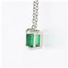 Image 5 : NEW 14K White Gold 0.76 ctw Colombian Emerald Step Cut Solitaire Pendant Necklac