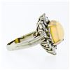 Image 5 : Estate FINE 14K Gold 3.81 ctw Cabochon Opal Round Baguette Diamond Cocktail Ring