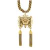Image 4 : Vintage Victorian Revival 14K Gold Hand Engraved Diamond Tassel Pendant Necklace