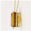 Image 4 : NEW 14k Gold 27.5 ctw Cushion Cut Orange Citrine Solitaire 18.5" Pendant Necklac
