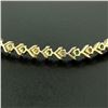 Image 7 : 14k Yellow Gold 1.87 ctw Round Brilliant Diamond & Emerald Line Tennis Bracelet