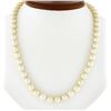 Image 1 : Classic 7.5-8mm Cultured Pearl Strand Necklace w/ 14k Gold Pave Diamond Clasp