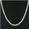 Image 4 : Classic 7.5-8mm Cultured Pearl Strand Necklace w/ 14k Gold Pave Diamond Clasp