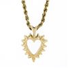 Image 5 : 14K Yellow Gold 0.30 ctw Round Diamond Open Heart Pendant w/ Rope Chain Necklace