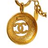 Image 4 : Chanel Gold Metal Vintage CC Round Pendant Necklace