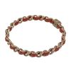 Image 3 : Chanel Red Leather Woven Silver-tone Chain-link CC Bangle Bracelet