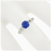 Image 3 : Vintage 14k White Gold 1.26 ctw Round Sapphire Solitaire Open Work Engagement Ri