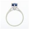 Image 8 : Vintage 14k White Gold 1.26 ctw Round Sapphire Solitaire Open Work Engagement Ri