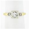 Image 1 : Vintage 14k Two Tone Gold 0.68 ctw Old European Diamond Solitaire Engagement Rin