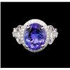 Image 2 : 14KT White Gold 6.59 ctw Tanzanite and Diamond Ring