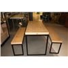 Image 1 : TABLE 55"x24"x32"AVEC 2 BANCS 51"x12"x20"