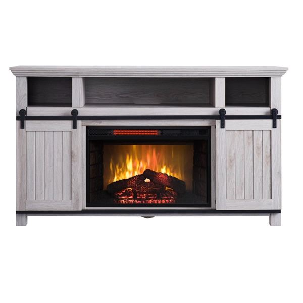 FOYER ELECTRIQUE BOLD FLAME SP5768 GRIS, 58  X 15.5  X 33.25 