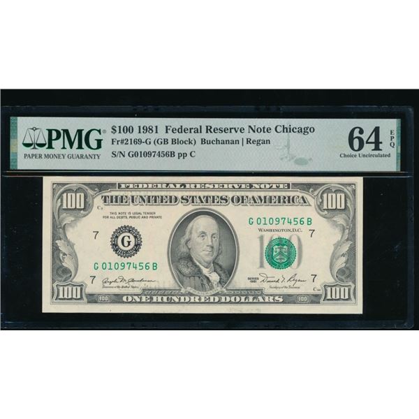 1981 $100 Chicago FRN PMG 64EPQ