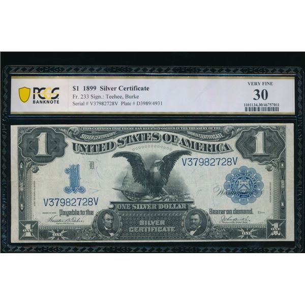 1899 $1 Black Eagle Silver Certificate PCGS 30