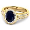 Image 3 : 14KT Yellow Gold 2.10ct Blue Sapphire and Diamond Ring