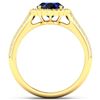 Image 4 : 14KT Yellow Gold 2.10ct Blue Sapphire and Diamond Ring