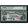 Image 1 : 1880 $10 Jackass Legal Tender Note PMG 64EPQ