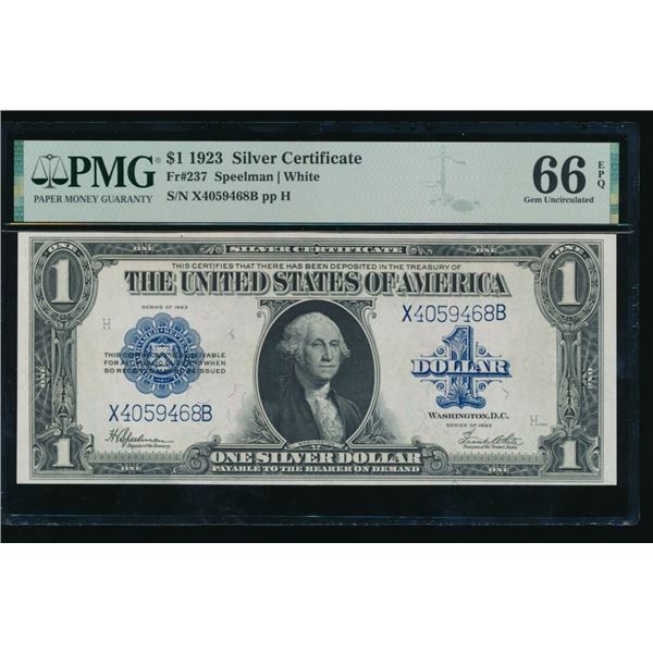 1923 $1 Silver Certificate PMG 66EPQ