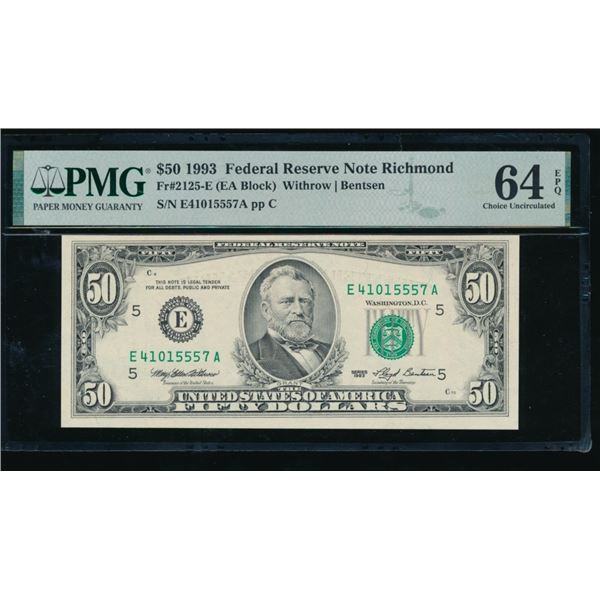 1993 $50 Richmond FRN PMG 64EPQ