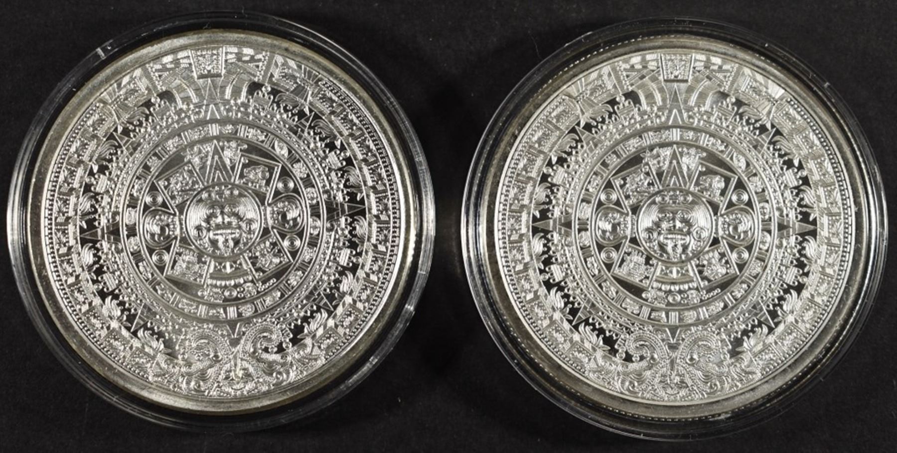 (2) 1 OZ .999 SILVER AZTEC CALENDAR ROUNDS