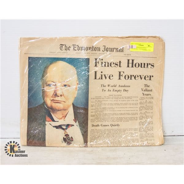 1965 EDMONTON JOURNAL "CHURCHILL "NEWSPAPER