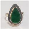 Image 1 : JP1106-922 SILVER GREEN ONYX RING