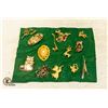 GOLD TONE BROOCHES- ASSORTED LOT OF 13