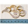 Image 1 : GOLD TONE RHINESTONE BROOCH