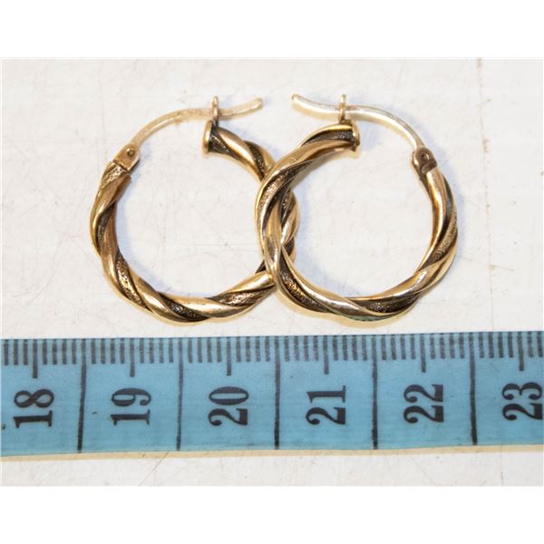 10K GOLD TWIST HOOP EARRINGS