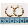 Image 1 : 10K GOLD TWIST HOOP EARRINGS