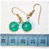 Image 1 : VINTAGE GREEN BALL DROP EARRINGS