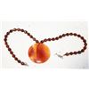 Image 1 : CRYSTAL BEAD NECKLACE WITH AGATE PENDANT