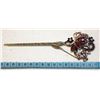 Image 1 : VINTAGE LARGE JEWELLED BRASS HAIRPIN- 6.5 "