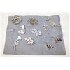 Image 1 : SILVER TONE BROOCHES- ASSORTED LOT OF 11