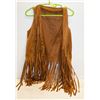 Image 1 : HAPPY CHERRY WOMENS HIPPIE 70S FRINGE TRIM VEST