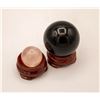 Image 1 : #-10-NATURLAL BLACK OBSIDIAN & ROSE QZ ASPHERE BAL