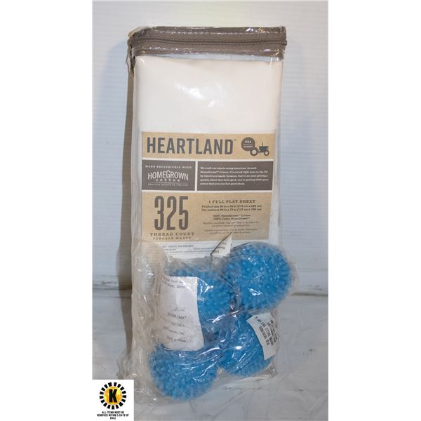 NEW IN PKG HEARLAND 325 THREAD COUNT FULL FLAT