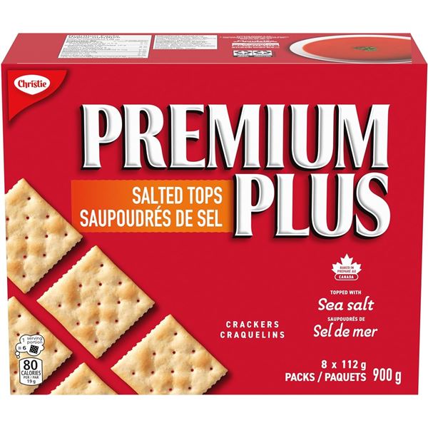 900G BOX OF PREMIUM PLUS SALTED TOPS CRACKERS