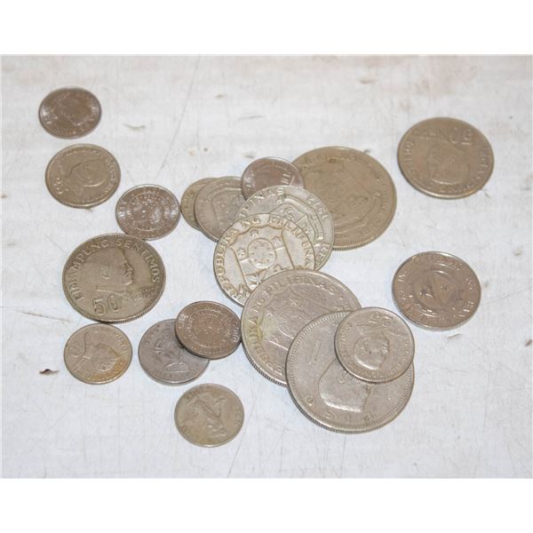 LOT OF VARIOUS OLD PHILIPPINES COINS