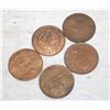 Image 1 : LOT OF 5 OLD AUSTRALIA LARGE ONE PENNY COINS