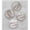 Image 1 : LOLT OF 4 OLD VARIOUS SILVER USA MERCURY DIMES