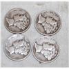 Image 2 : LOLT OF 4 OLD VARIOUS SILVER USA MERCURY DIMES