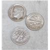 Image 1 : LOT OF 3 SILVER 90% VARIOUS USA ONE DIME COINS