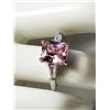 Image 1 : 16)  SILVER TONE WITH PALE PINK EMERALD CUT CZ WIT