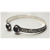 Image 1 : 7)  HEAVILY CARVED, STAMPED 925 BANGLE BRACELET